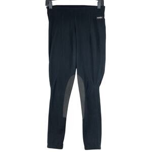 Kerrits Womens Size 6 Equestrian Leggings Black Knee Patch Clarino Stretch